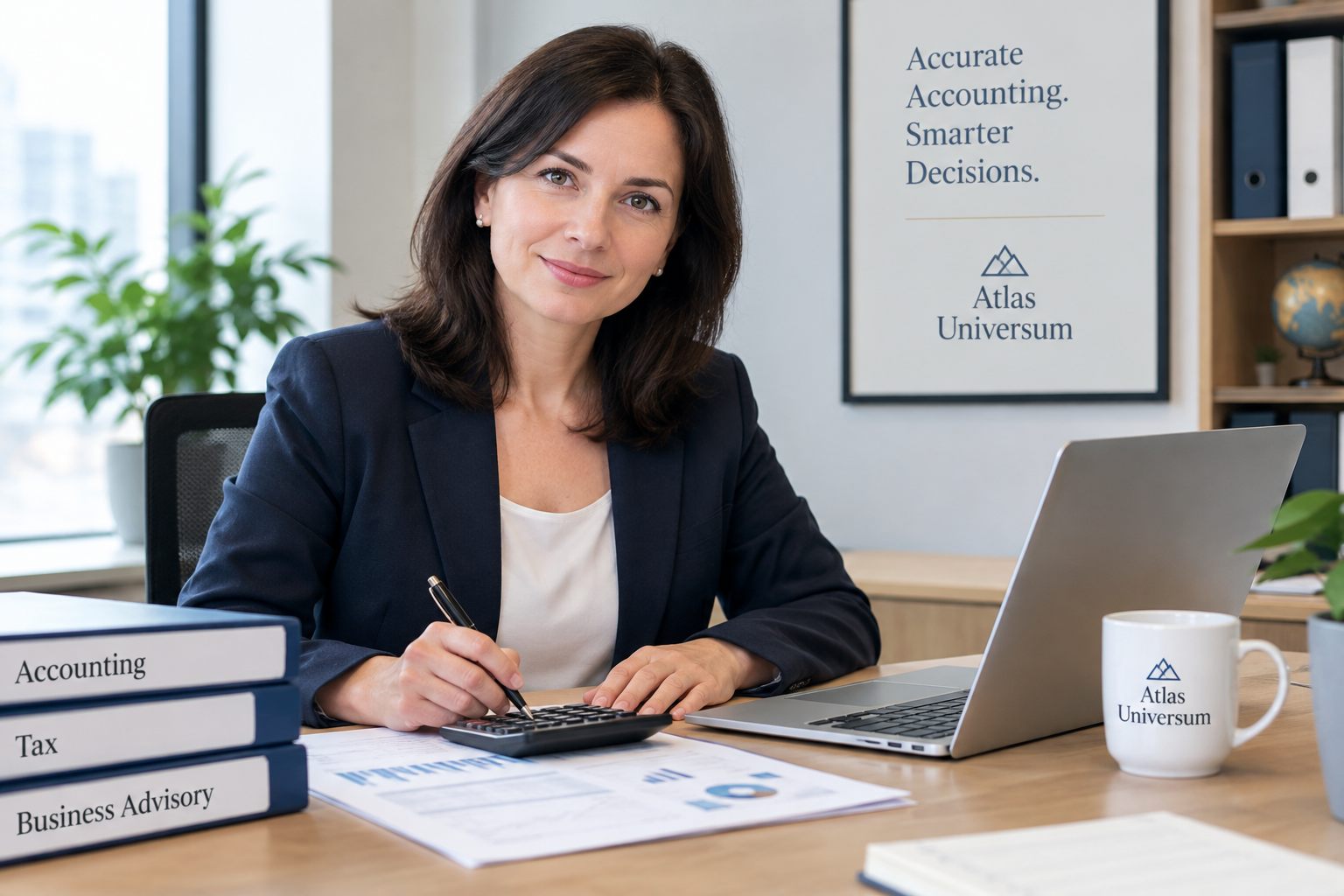 Atlas Universum accountant at work in the Kyiv office